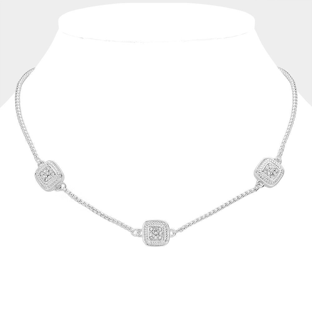 NWT MX Signature Gold Plated choker with CZ pendants